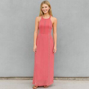 Roxy Pink Halter Maxi Dress Size 8 | Side Zip | EUC | Flowy & Feminine